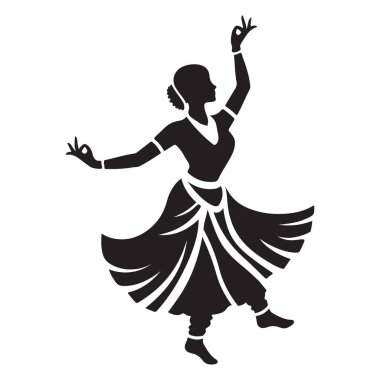 Hint klasik dansçısının zarif silueti zarafetle Bharatnatyam 'ı icra ediyor.