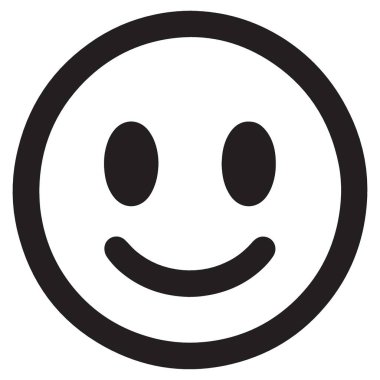 Basit Gülen Yüz Vektör İllüstrasyon Temel İfade Tasarım Elemanı