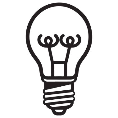 Yaratıcı ve Parlak Fikirler için Klasik Ampul Vektörü İllüstrasyonu