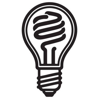 Enerji Kaydetme CFL Ampul Simgesi Simge Vektörü Grafiği