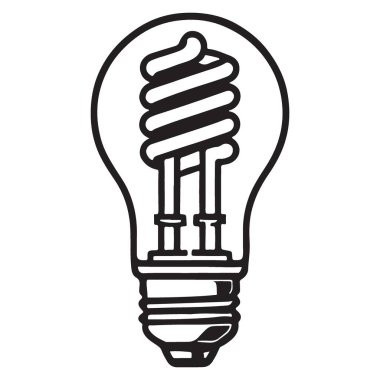 Enerji tasarrufu CFL Ampul İllüstrasyonu Modern Işıklandırma Tasarımı