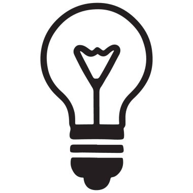Ampul Fikri Silüet Yaratıcılık ve Yenilik için Vektör Sembolü