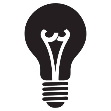 Fikirler için Modern Siluet Ampul Vektörü İllüstrasyonu