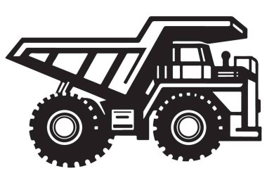 Ağır Görev Döküm Kamyonu İnşaat Projeleri için Siluet Çizimi