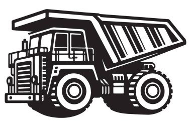 Ağır İnşaat Döküm Kamyonu Vektör İllüstrasyon Tasarımı Projeler İçin Harika