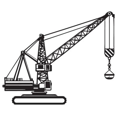 Çeşitli proje tasarımı için kova ile Crane Vektör İllüstrasyonuName