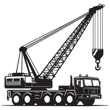 İnşaat Projeleri Tasarımı İçin Ağır Görev Mobil Turna Vektörü İllüstrasyonu