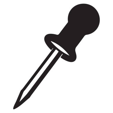 Kimyasal ya da Bilimsel Kullanım için Siyah Pipette Damlatıcısı İllüstrasyonu