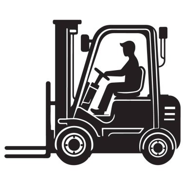 Ağır Yük Resimlerini Kaldırmak için Endüstriyel Forklift Silueti