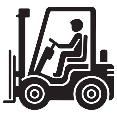 Depo İşlemleri İllüstrasyonu için Küçük Forklift Silüeti Gerekli