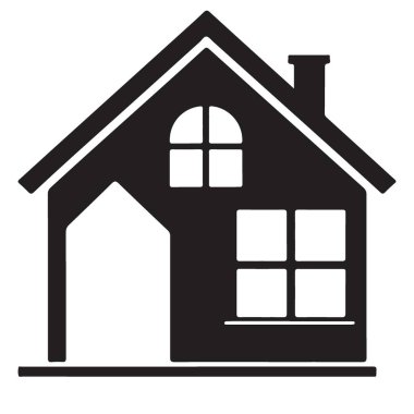 Emlak ve Tasarım için Minimalist Ev Silüeti Çizimi