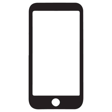 Modern İletişim ve Teknoloji Konsepti için Siyah Akıllı Telefon Vektör İllüstrasyonu