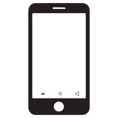 Teknoloji Tasarımları için Modern Düğmeleri olan Android Telefon Siluet Vektörü