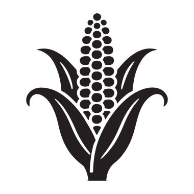 Hasat Festivali Projeleri için Mısır Sapığı Siluet Vektör İllüstrasyonu