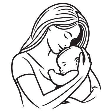 Anne Rahatlatan Uyuyan Bebek Sevgisi Aile Resimlerinin Silueti