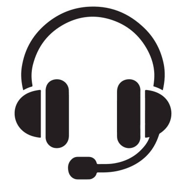 Mikrofon Vektör Simgesi ile kulaklık Müşteri Desteği İçin Mükemmel