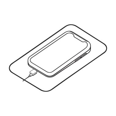 Pad Illustration Modern Teknoloji Kablo üzerinden akıllı telefon şarjı
