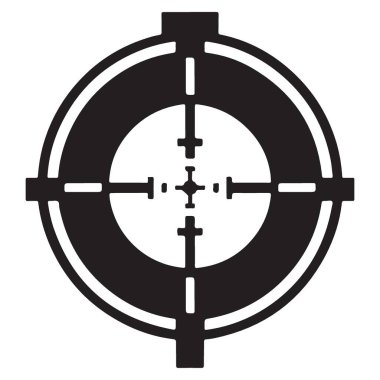 Grafik kullanımı için siyah ve beyaz basit hedef gösterimi