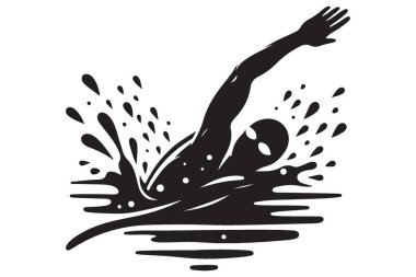 Yüzücü silueti kelebek vuruşu grafikleri çiziyor