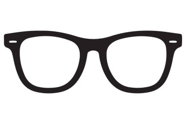 Siyah Gözlüklü Vektör Temiz ve Şık Göz Giyimi Çizimi