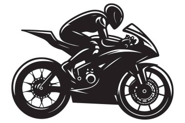 Motosikletli Vektör Sanat Silüeti Sürücüsü
