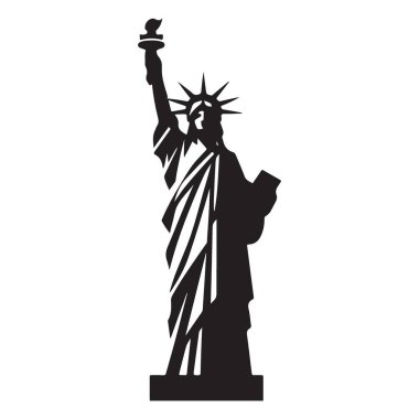 Özgürlük Heykeli Vektör İllüstrasyon Simgesi Amerikan Tarihi Tarihi