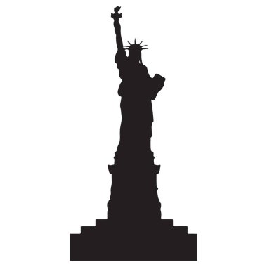 Özgürlük Heykeli Siluet Vektörü Amerikan Özgürlük Simgesini Sembolize ediyor