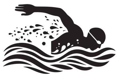 Harekete Geçen Yüzücülerin Silueti Serbest Yüzme Mükemmel Vuruş