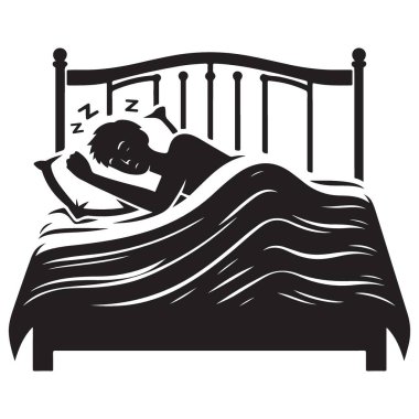 Siluet Rahatlatıcı Adam Geceleri Huzur İçinde Uyuyor