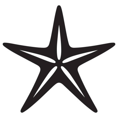 Beş Nokta Yıldız Vektör Silueti Basit Özet Çizim Tasarımı