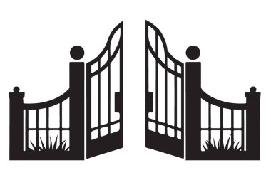 Giriş Kapılarını Aç Siluet Resim Vektörü Grafik Tasarım Elemanı