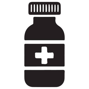 Siluet İlaç Şişesi Sağlık ve Sağlık için Vektör Grafiği