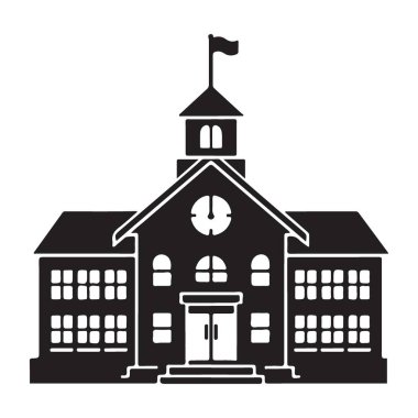 Okul İnşaat Eğitimi Siluet Vektörü Öğrenme İllüstrasyonu