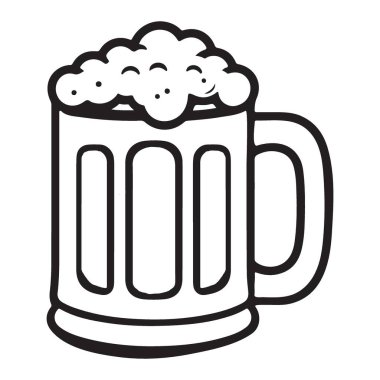 Köpük Vektörü Grafiksel Resimli Klasik Bira Bardağı Silueti