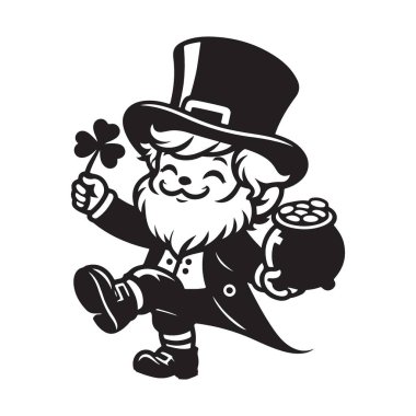 Leprikon ve Altın Esrar St. Patrick Günü İllüstrasyon Vektörü