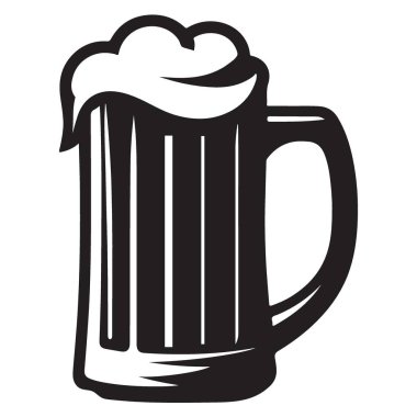 Bira fabrikası ve bar tasarımı için ideal köpüklü siluet bira kupası.