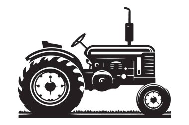 Vintage Farm Traktör Görüntü Vektörü Tarım Projeleri Silueti