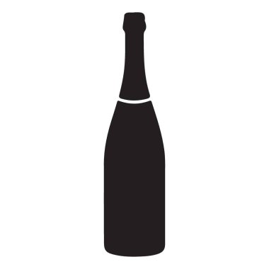 Şampanya Şişesi Siluet Vektör Sanat Kutlaması ve Şenlikler