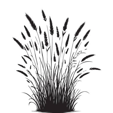 Çimen Silüeti Vektör Sanatı Doğal ve Kırsal Estetik