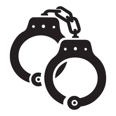 Suç Adalet veya Güvenlik için Vektör Silüet Simgesi