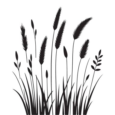 Doğa için Uzun Çimen Vektörü İllüstrasyonu İlham Veren Tasarımlar