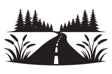 Orman Doğası Peyzaj Tasarımı yoluyla Manzaralı Yol Çizimi