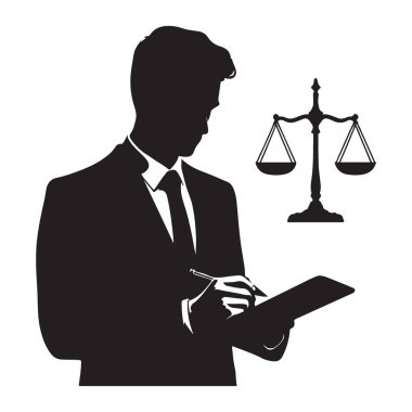 Hukuk ve Adalet Resimleri Çalışan Bir Hukuk Profesyonelinin Silüeti