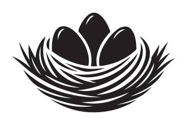 Yumurta Silueti Vektör İllüstrasyon Sembollü Minimalist Yuva Yeni Başlangıçların