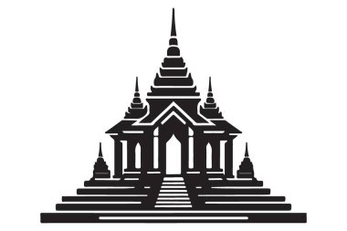 Mimari Tasarım Projeleri için Zarif Tayland Tapınağı Vektör İllüstrasyonu
