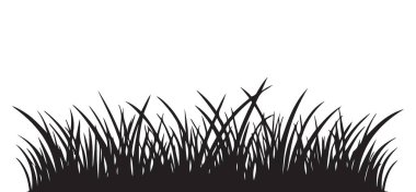 Peyzaj Tasarımı ve Doğa Arkaplanı için Siluet Çimen Çizimi