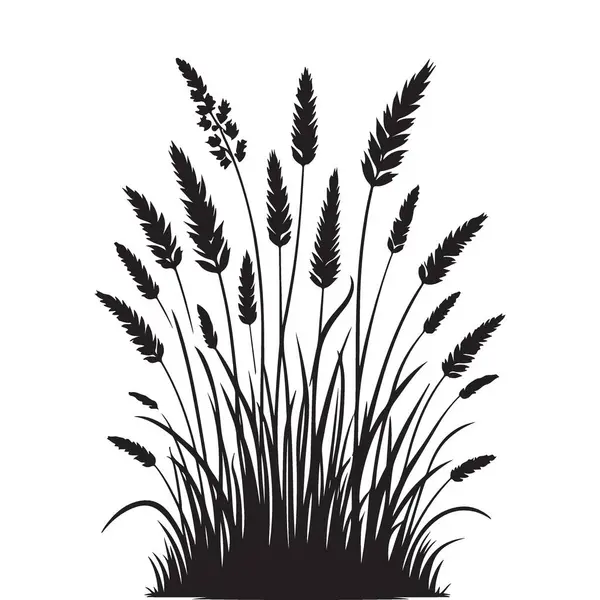 Doğal Tasarım Elementi için Ayrıntılı Uzun Çim Vektörü İllüstrasyonu