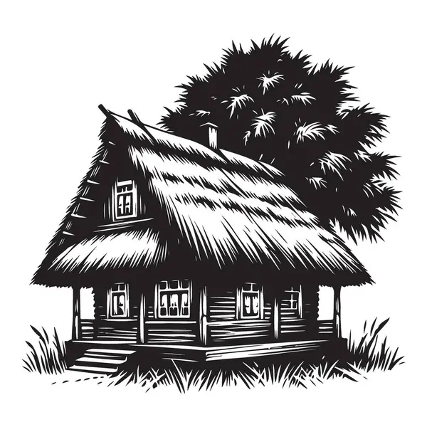 Büyüleyici Çatı Kır Evi İllüstrasyonu Kırsal Bir Kırsal İnziva