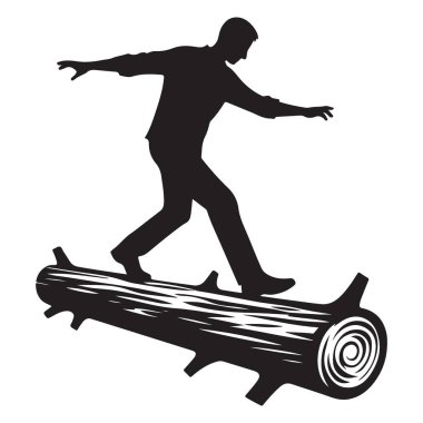 Günlük vektör resim tasarımı üzerinde insan silueti dengeleniyor