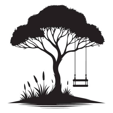 Açık Hava Manzarası İçin Sallanan Bir Ağacın Silueti